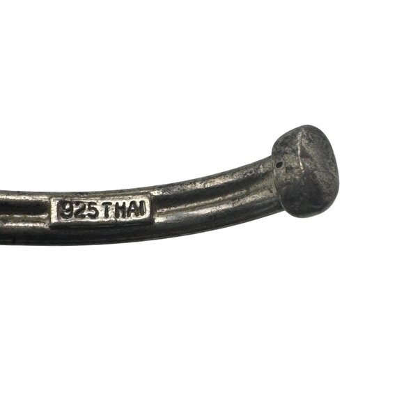 Sterling Silver 925 Thai Engraved Knot Cuff Bracelet Elegant Patterned Jewelry - Picture 5 of 5